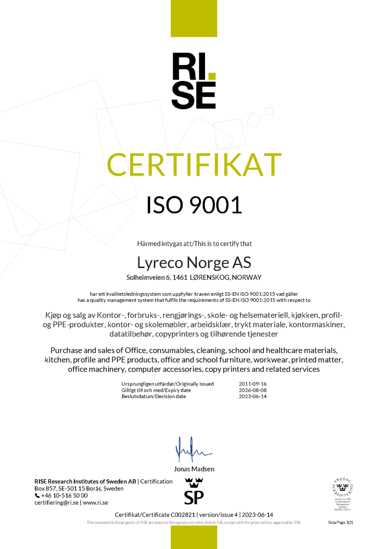 ISO 9001.sertifikat