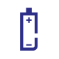 blå ikon av ett batteri