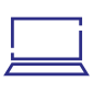 blå ikon av en laptop