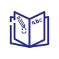 blå ikon av ett pysselhäfte