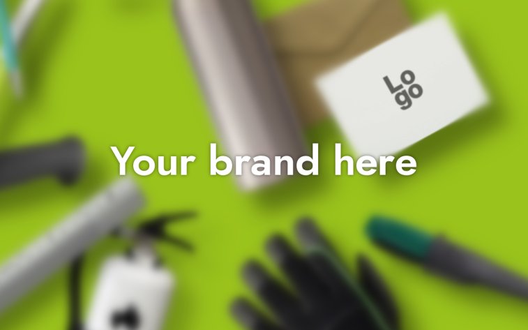 your brand here text på en grön bakgrund